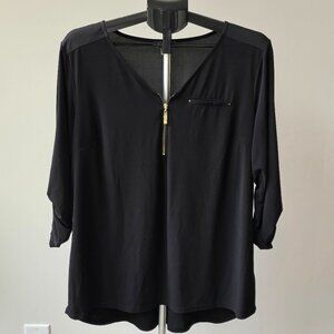 Black Zippered Women's Top